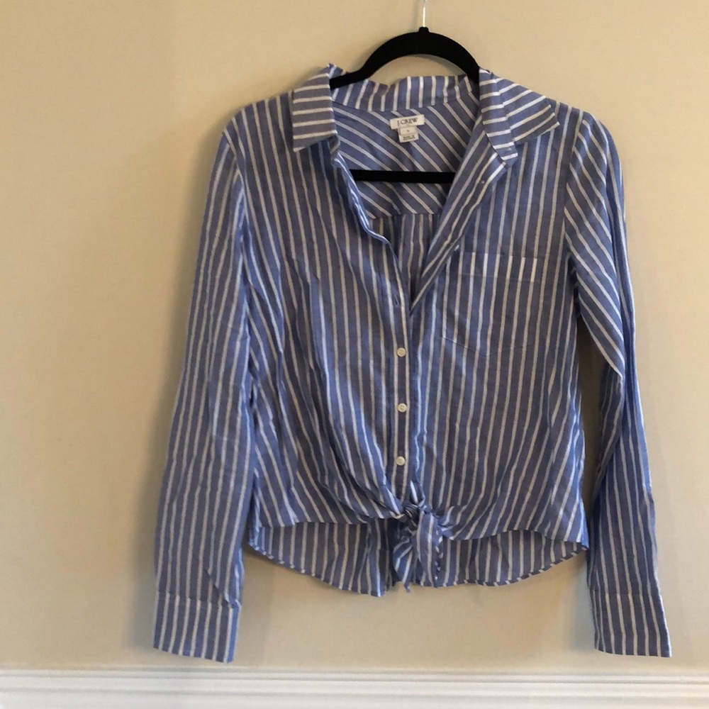 J. Crew tie waist button up shirt